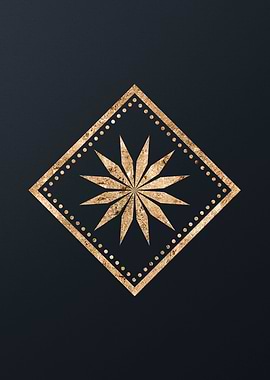 Gold Sacred Geometry Glyph