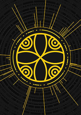 Gold Sacred Geometry Glyph