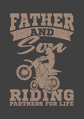 Father and son riding