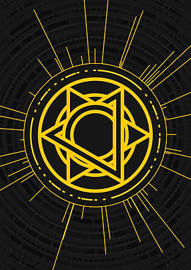 Gold Sacred Geometry Glyph