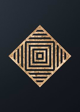 Gold Geometric Glyph Rune