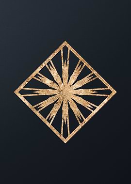 Gold Geometric Glyph Sign