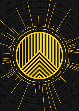 Gold Sacred Geometry Glyph