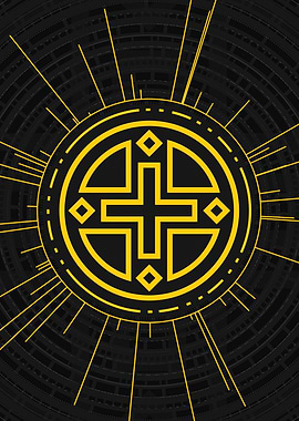 Gold Sacred Geometry Glyph