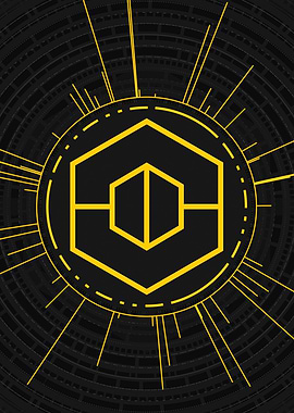 Gold Geometric Glyph Sign