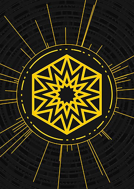 Yellow Glyph Mandala Rune