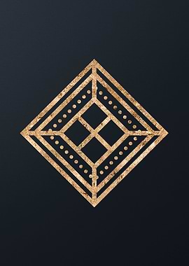 Gold Geometric Glyph Sign