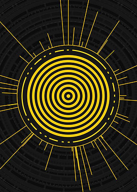 Gold Geometric Glyph Rune