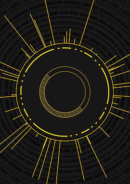 Gold Sacred Geometry Glyph