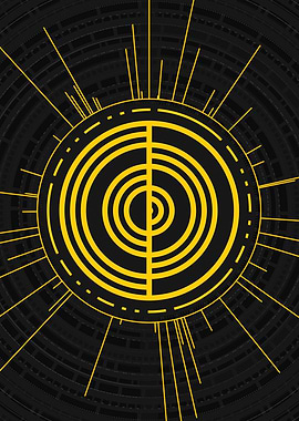 Gold Geometric Glyph Rune