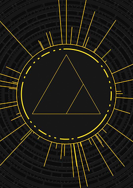 Gold Geometric Glyph Rune