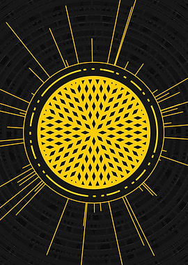 Gold Geometric Glyph Rune