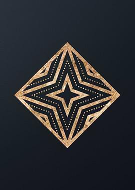 Gold Geometric Glyph Rune