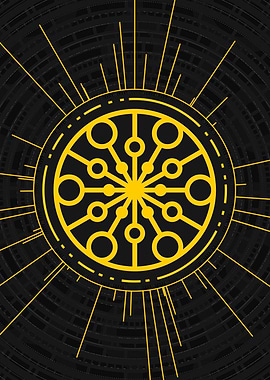 Gold Geometric Glyph Rune