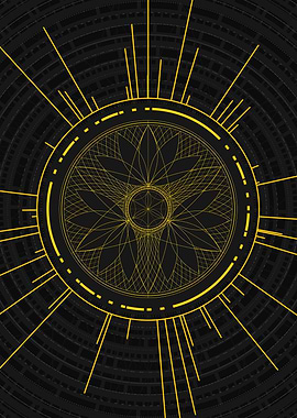 Yellow Glyph Mandala Rune