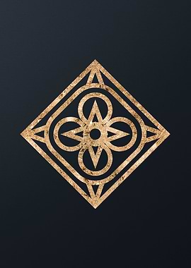 Gold Geometric Glyph Rune