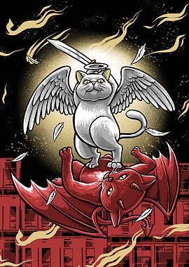 Angel cats Against Demon