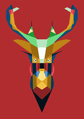 Deer Abstrack Colorfull