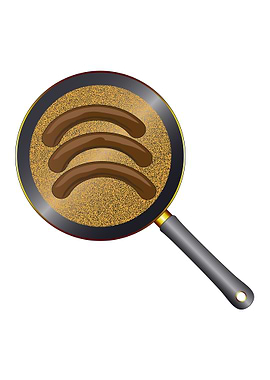 Sausages Frying In The Pan