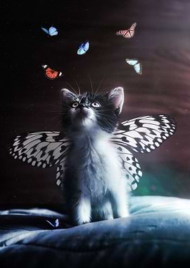 Cute Baby Butterfly Kitten