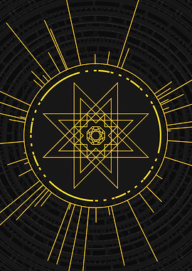 Gold Sacred Geometry Glyph