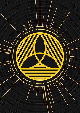 Gold Sacred Geometry Glyph