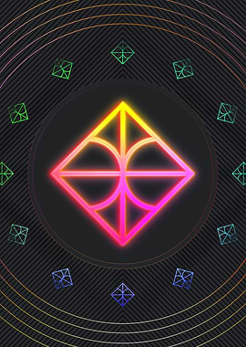 Neon Geometric Glyph Sign