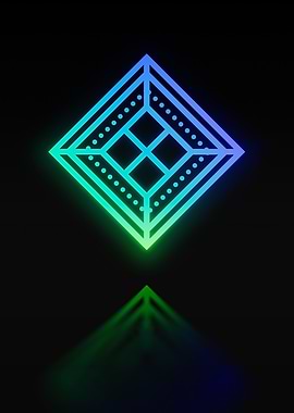 Neon Geometric Glyph Rune
