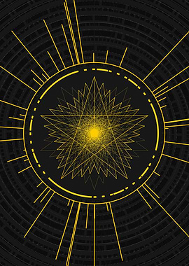 Gold Sacred Geometry Glyph