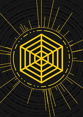 Yellow Glyph Mandala Rune