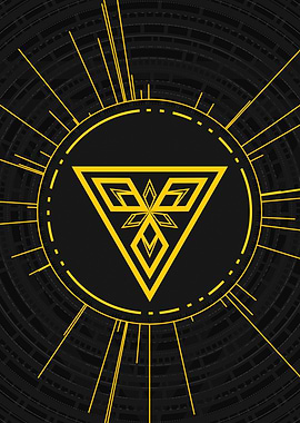 Yellow Glyph Mandala Rune