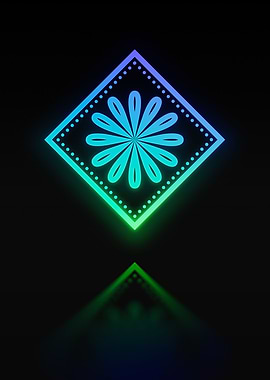 Neon Geometric Glyph Sign