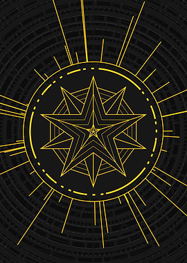 Gold Sacred Geometry Glyph