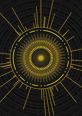 Gold Sacred Geometry Glyph