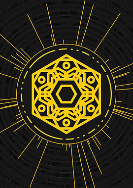 Gold Sacred Geometry Glyph