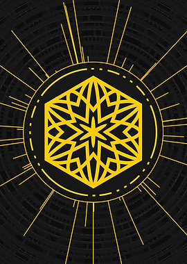 Gold Sacred Geometry Glyph