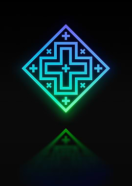 Neon Sacred Geometry Glyph