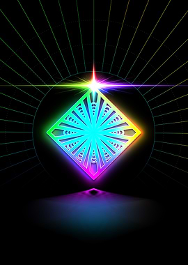 Neon Sacred Geometry Glyph
