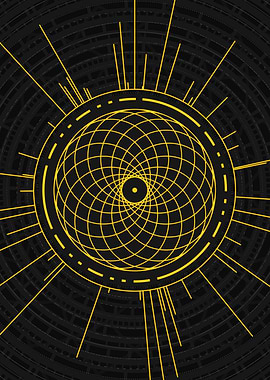 Gold Sacred Geometry Glyph