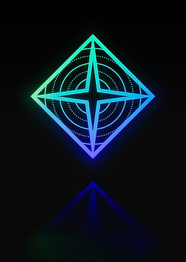 Neon Geometric Glyph Sign