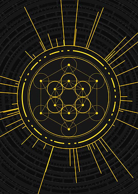 Gold Sacred Geometry Glyph