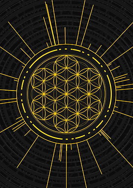 Gold Sacred Geometry Glyph