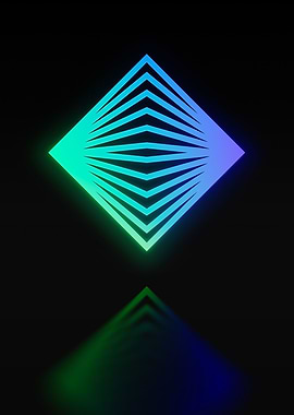 Neon Geometric Glyph Sign