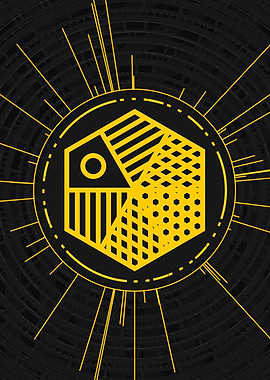 Yellow Glyph Mandala Rune