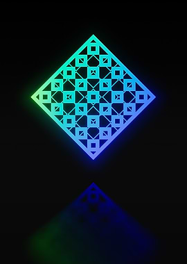 Neon Sacred Geometry Glyph