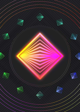 Neon Sacred Geometry Glyph
