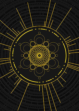 Gold Sacred Geometry Glyph