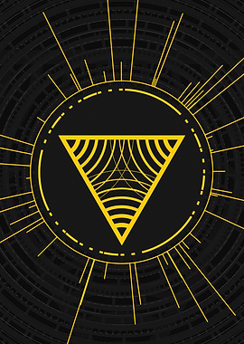 Gold Sacred Geometry Glyph