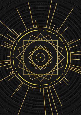 Gold Sacred Geometry Glyph