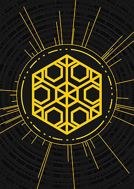 Yellow Glyph Mandala Rune